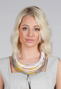 Miriamnori Necklaces^Multi Strand Rubber Choker in Grey