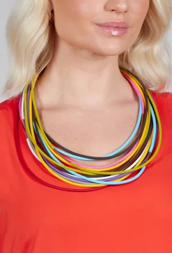 Miriamnori Necklaces^Multi Strand Rubber Necklace in Multicolour