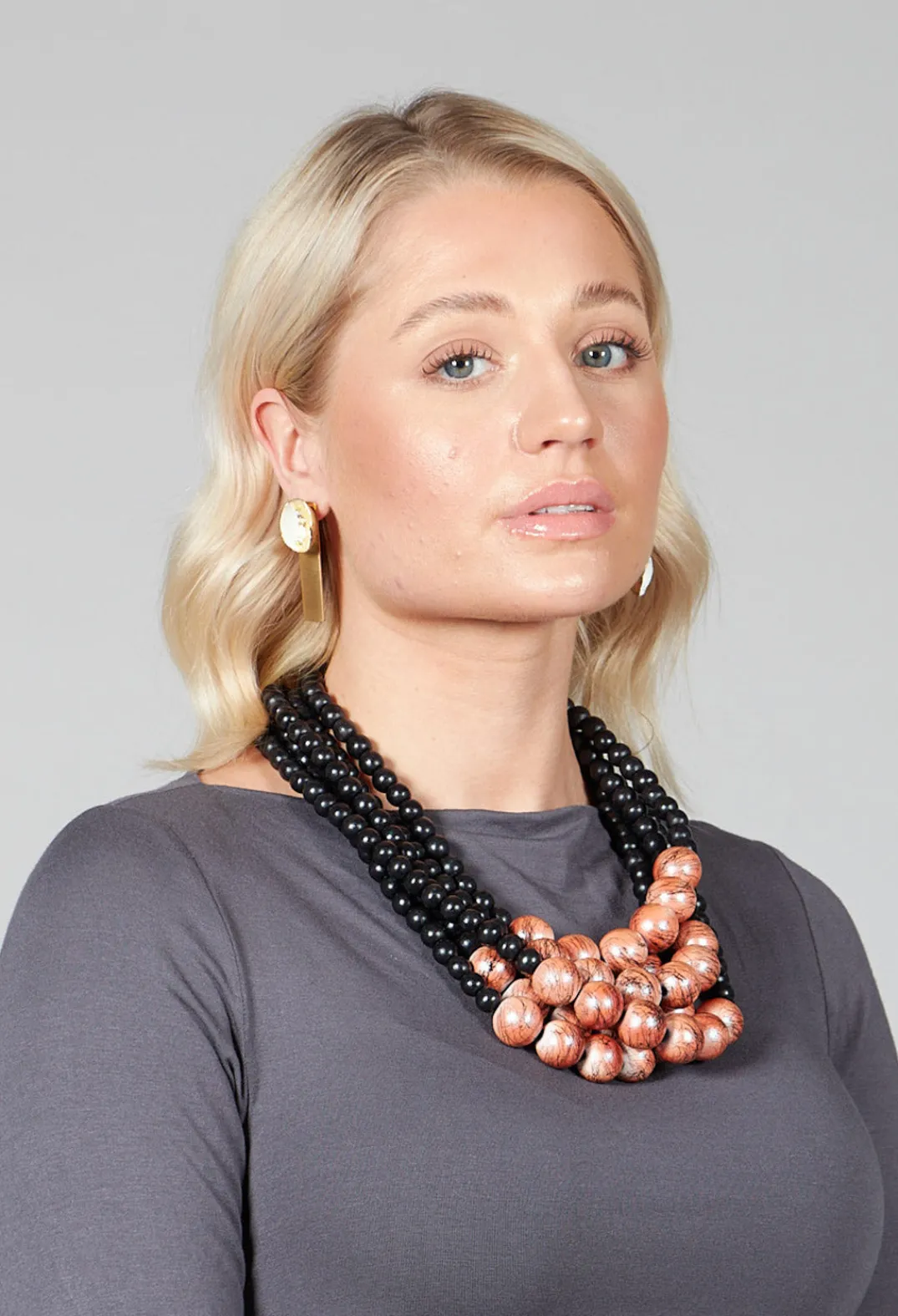 Katerina Vassou Necklaces^Multistrand Beaded Necklace in Black and Orange