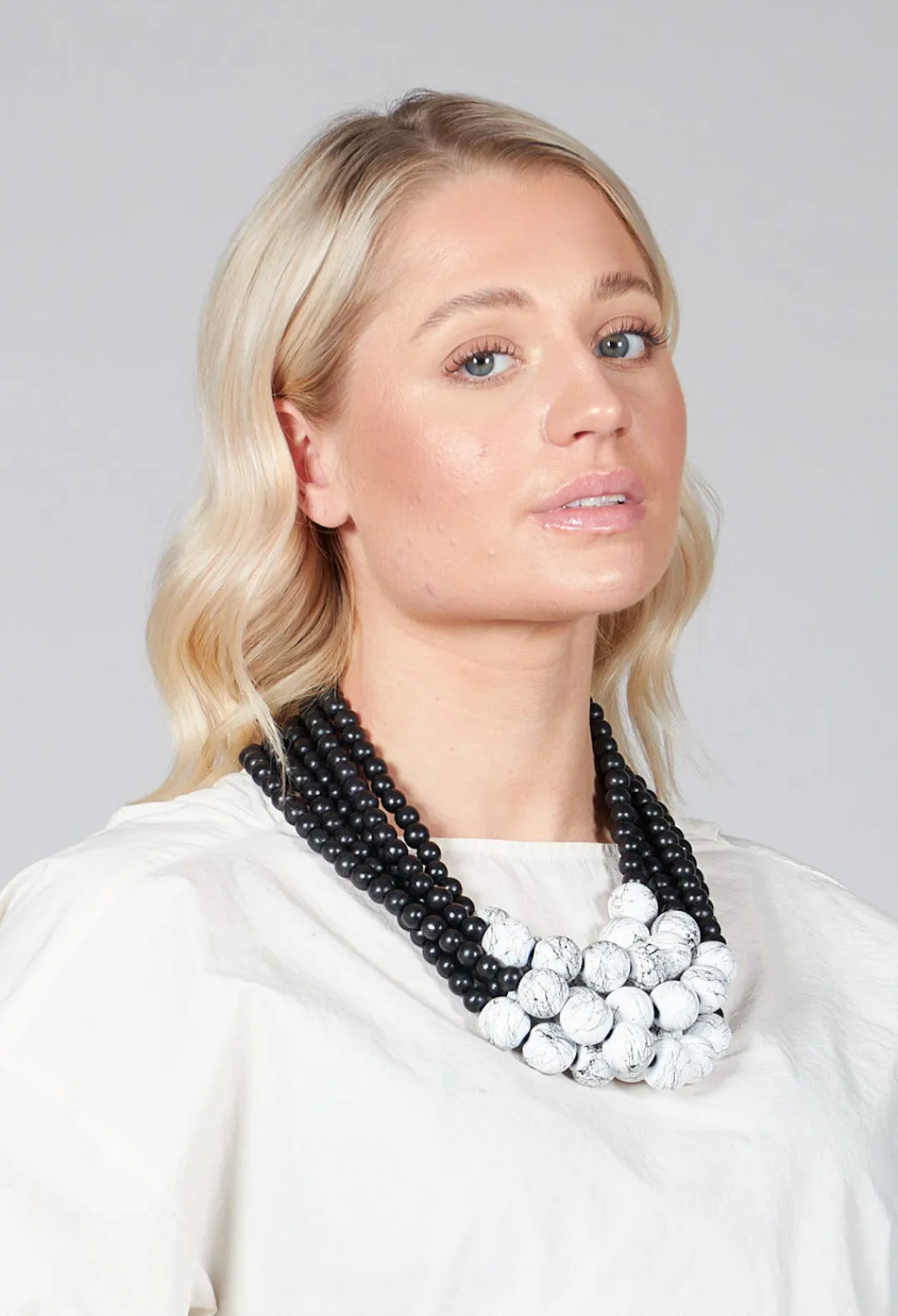 Katerina Vassou Necklaces^Multistrand Beaded Necklace in Black and White