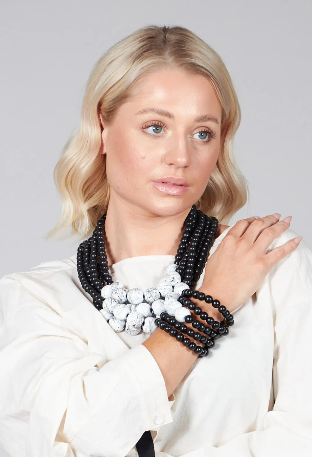 Katerina Vassou Bracelets^Multistrand Bracelet in Black and White