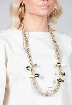 Katerina Vassou Necklaces^Multistrand Necklace with Multiple Metal Pendants