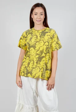Magnolia Pearl Tops^Mural Frida T in Electric Sunflower