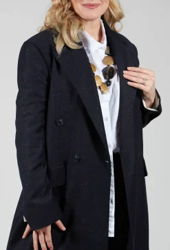 Beatrice B Coats^Native Longline Jacket in Navy Blue