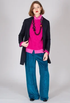 Beatrice B Coats^Native Longline Jacket in Navy Blue