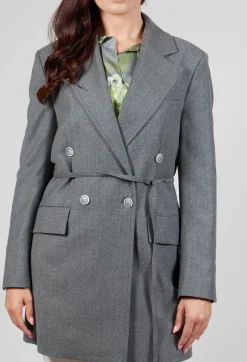 Beatrice B Coats^Native Longline Jacket in Grey