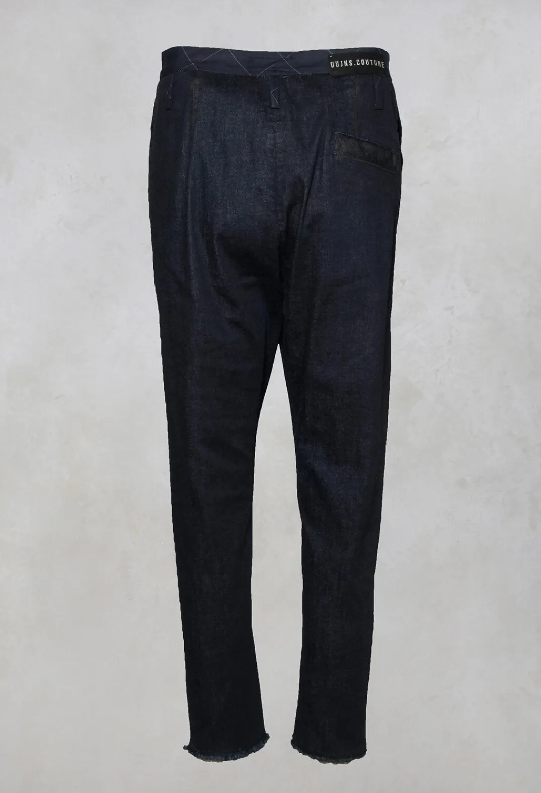 Umit Unal Jeans^Navy Jeans with Patches and Front Seams