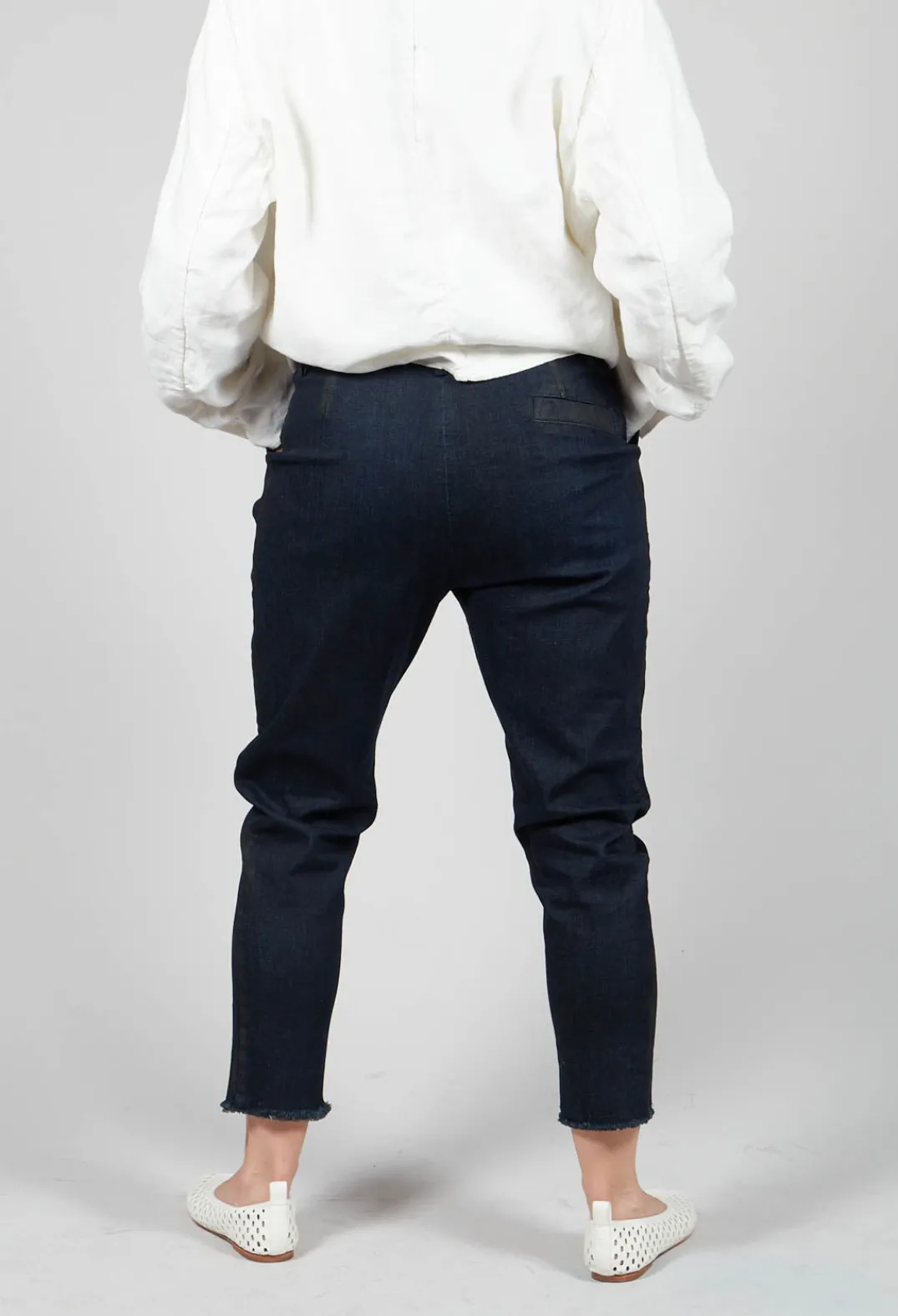 Umit Unal Jeans^Navy Jeans with Patches and Front Seams