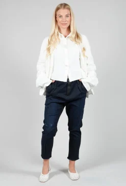 Umit Unal Jeans^Navy Jeans with Patches and Front Seams