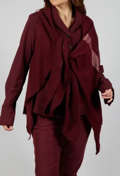 Rundholz Mainline Jackets^Neck Tie Contrast Stripe Jacket in Merlot