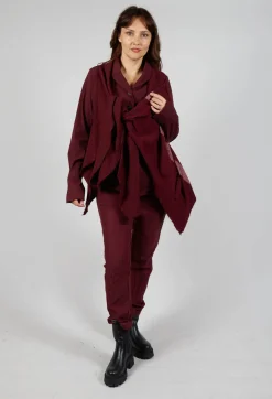 Rundholz Mainline Jackets^Neck Tie Contrast Stripe Jacket in Merlot