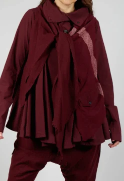 Rundholz Mainline Jackets^Neck Tie Jacket in Merlot