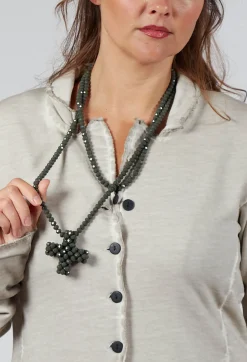 Pluslavie Necklaces^Necklace with Cross Pendant in Olive