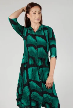 Alquema Dresses^Nehry Coat Dress in Green Tuscon