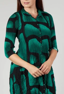 Alquema Dresses^Nehry Coat Dress in Green Tuscon