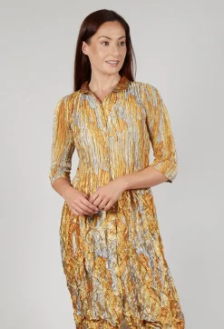 Alquema Dresses^Nehry Metallic Dress in Golden Feather