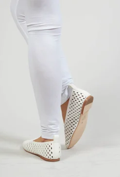 Rundholz Black Label Flats^Net Style Cut Out Pumps in White