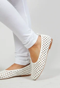 Rundholz Black Label Flats^Net Style Cut Out Pumps in White