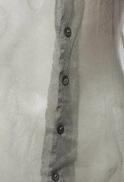 Rundholz Dip T-shirts^Net T Shirt with Button Front in Light Grey