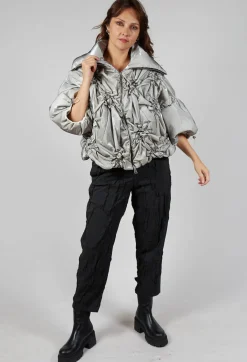 Bize Coats^Netted Puffer Coat in Beige