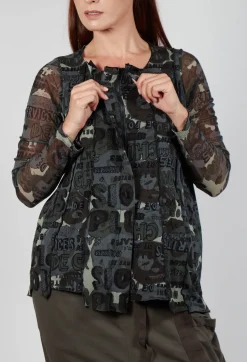 Rundholz Black Label Jackets^Netted Sleeve Jacket in Multicolour