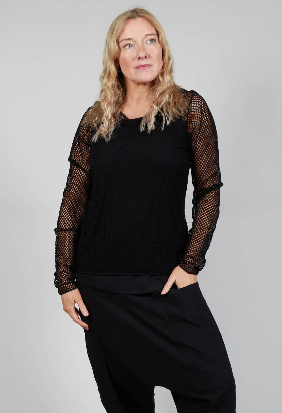 Rundholz Black Label Tops^Netted Top in Black