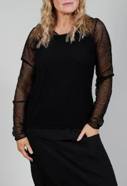 Rundholz Black Label Tops^Netted Top in Black