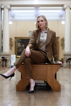 T.ba Jackets^Notched Lapel Blazer in Rust