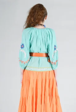 Rene Derhy Tops^Objectif Embroidered Top in Vert