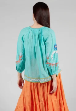 Rene Derhy Tops^Objectif Embroidered Top in Vert