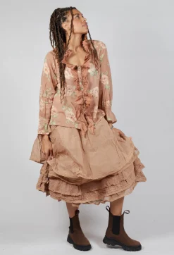 Les Ours Tops^Oeillet Blouse in Voile Fleur Macaron