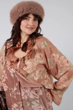 Les Ours Tops^Oeillet Blouse in Voile Fleur Macaron