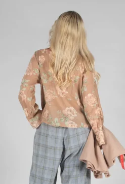 Les Ours Tops^Oeillet Blouse in Voile Fleur Macaron