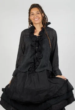 Les Ours Tops^Oeillet Blouse in Voile Pois Noir