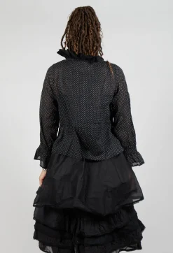 Les Ours Tops^Oeillet Blouse in Voile Pois Noir