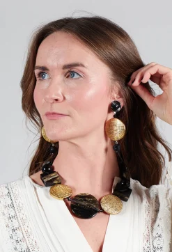 Angela Caputi Earrings^Oman Clip Earrings in Galassia