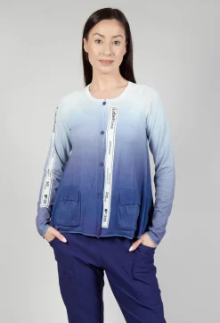 Rundholz Black Label Cardigans^Ombre Knitted Cardigan in Azur Print