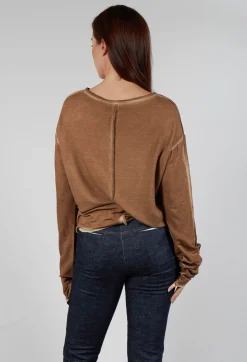Umit Unal Tops^Ombre Long Sleeve Top in Original Brown