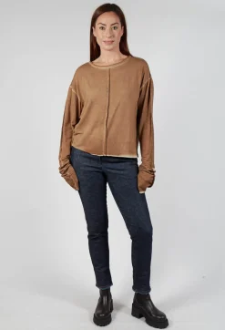 Umit Unal Tops^Ombre Long Sleeve Top in Original Brown