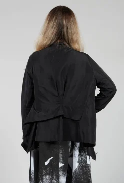 Moyuru Jackets^Open Collar Jacket with Hemline Feature in Black