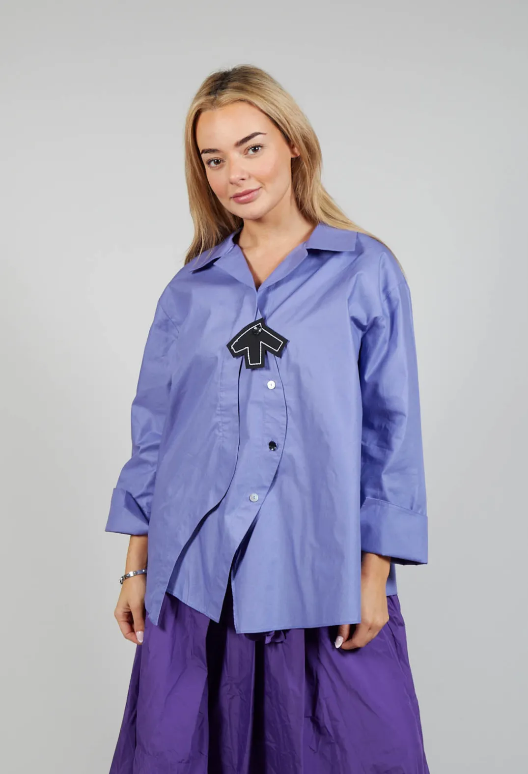 Bize Shirts & Blouses^Open Collar Shirt in Purple
