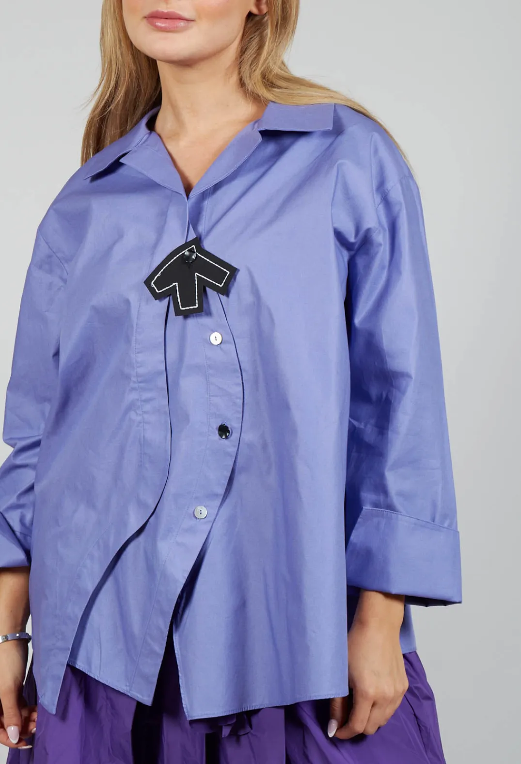 Bize Shirts & Blouses^Open Collar Shirt in Purple