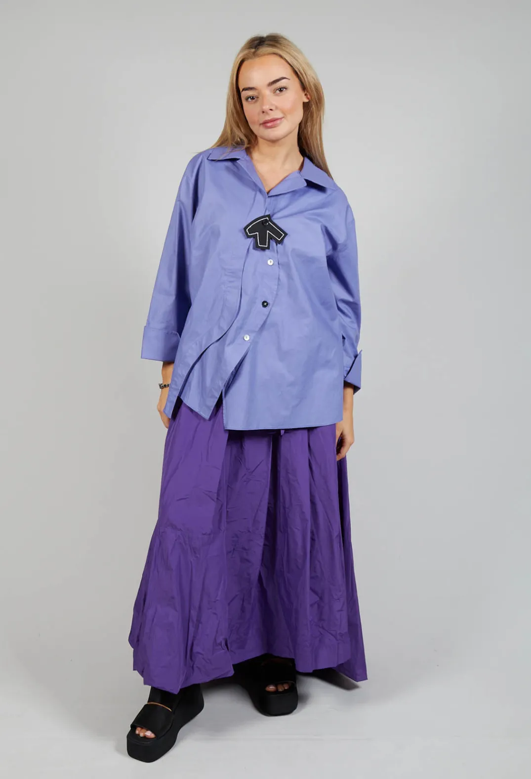 Bize Shirts & Blouses^Open Collar Shirt in Purple
