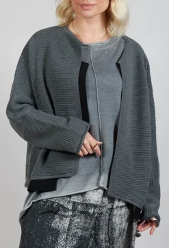 Moyuru Cardigans^Open Front Cardigan in Grey