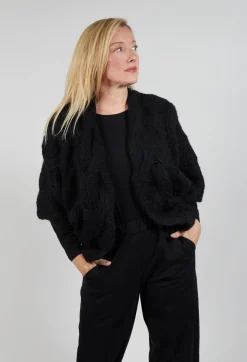 Bread and Butter Cardigans^Open Knit Cardigan in  Black