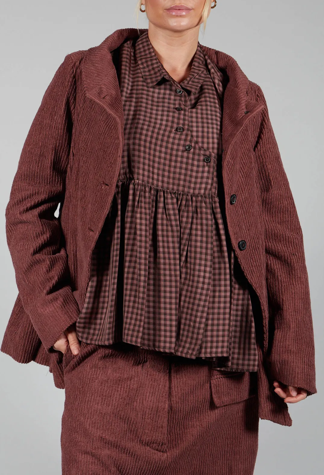 Rundholz Mainline Jackets^Open Peplum Jacket in Rust