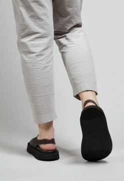 Lofina Boots^Open Toe Sling Back Shoes in Chocolate