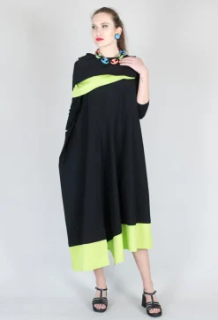Xenia Design Dresses^OPLI Dress in Black Light Green
