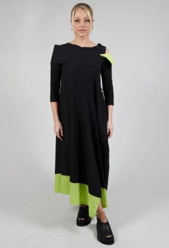 Xenia Design Dresses^OPLI Dress in Black Light Green