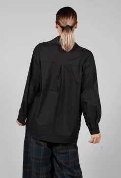 Amici Shirts & Blouses^Overlay Buttoned Long Sleeve Shirt in Black